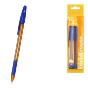 Набор ручек шариковых 4 шт. ErichKrause R-301 Stick&Grip Amber 0.7, синий, пакет