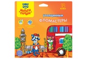 Фломастеры 12цв., "Енот в Венеции, смываемые., блистер, европодвес WP_68083