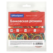 Банковская резинка 100г OfficeSpace, диаметр 40мм, ассорти, европодвес