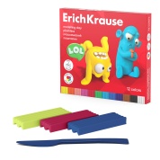 Пластилин классический ErichKrause Jolly Friends 12 цв/216г со стеком