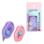 Нож канцелярский ErichKrause Cloud Mini Pastel, ассорти