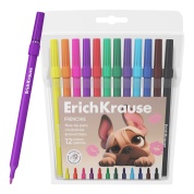 Фломастеры 12 цв. ErichKrause Frenchie, европодвес