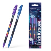 Набор ручек шариковых 4 шт. ErichKrause Neo Stick Cyber Game 0.7, Super Glide Technology, синий, пакет