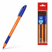 Набор ручек шариковых 3 шт. ErichKrause U-109 Orange Stick&Grip 1.0, Ultra Glide Technology, синий, пакет