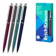 Ручка шариковая автоматич. ErichKrause Smart® Matic Metallic 0.7, Super Glide Technology, синий