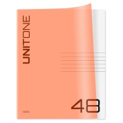 Тетрадь 48л. А5 кл. BG "UniTone. Neon", пласт. обложка, неон оранжевый