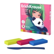 Пластилин классический ErichKrause Panda Hugs 12 цв/180г со стеком