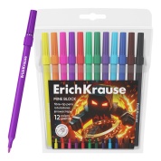 Фломастеры 12 цв. ErichKrause Mine Block, европодвес
