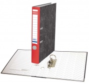 Папка-регистратор 50 мм мраморный с карманом красный