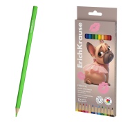 Карандаши 12 цв. ErichKrause Frenchie, шестигранные, пластиковые