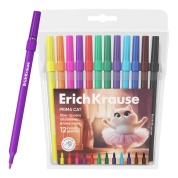 Фломастеры 12 цв. ErichKrause Prima Cat, европодвес