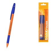 Набор ручек шариковых 4 шт. ErichKrause R-301 Stick&Grip Orange 0.7, синий, пакет