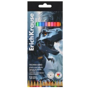 Карандаши 12 цв. ErichKrause Dino, шестигранные, пластиковые 65013