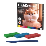 Пластилин классический ErichKrause Prima Cat 12 цв., со стеком