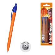 Набор ручек шариковых 3 шт. ErichKrause U-208 Matic Orange 0.7, Ultra Glide Technology, синий, пакет