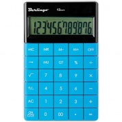 Калькулятор настольный BERLINGO 12 разрядов, дв.пит., синий