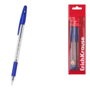 Набор ручек шариковых 4 шт. ErichKrause R-301 Stick&Grip Classic 1.0, синий, пакет