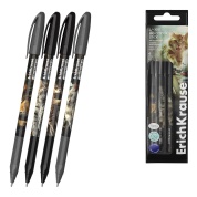Набор ручек шариковых 4 шт. ErichKrause U-108 Stick Big City Cats 1.0, Ultra Glide Technology, синий, пакет