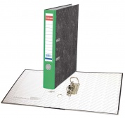 Папка-регистратор 50 мм мраморный с карманом зеленый