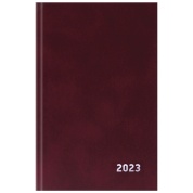 Ежедневник датированный 2023г., А5, 168л., бумвинил, бордовый