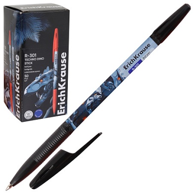 Ручка шариковая ErichKrause R-301 Stick Techno Dino 0.7, синий