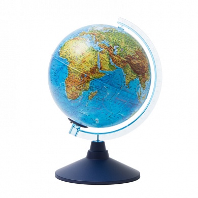 Глобус физико-политический 21 см, с подсветкой от батареек , на круглой подставке