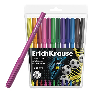 Фломастеры 12 цв. ErichKrause Sport DNA