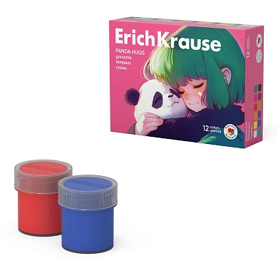 Гуашь ErichKrause Panda Hugs 12цв, 20мл
