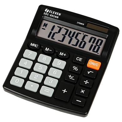 Калькулятор настольный Eleven , 8 разрядов, дв.пит., 127*105*21мм, черный