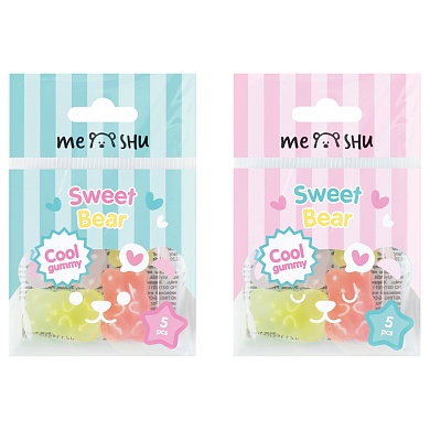 Набор ластиков 5шт. MESHU "Candy Bear", ПВХ, 20*15*9мм