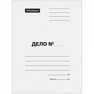 Скоросшиватель "Дело", картон мелованный, 300 г-м2, белый, пробитый