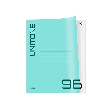 Тетрадь 96л. А5 кл. BG "UniTone. Neon", неон голубой, пластиковая обложка