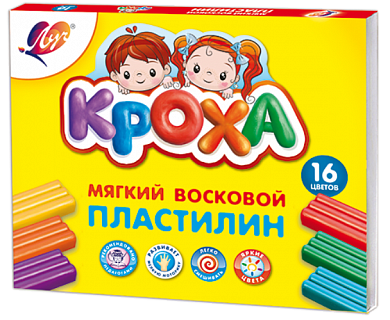 Пластилин мягкий "Кроха", 16 цв