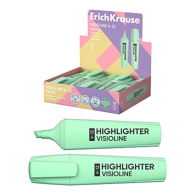 Текстмаркер ErichKrause Visioline V-12 Pastel, зеленый