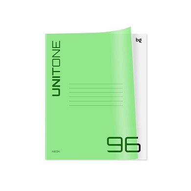 Тетрадь 96л. А5 кл. BG  "UniTone. Neon" неон салатовый, пластиковая обложка