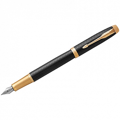 Ручка перьевая Parker IM Premium Black-Gold GT синяя, 0.8 мм, подар. уп.