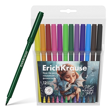 Фломастеры 12 цв. ErichKrause Magic Pet, европодвес