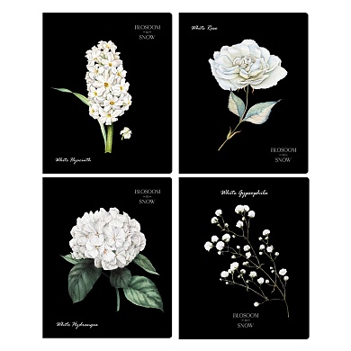 Тетрадь 48л. А5 кл. BG "Blossom in snow", блестки