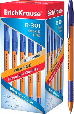 Ручка шариковая R-301 ORANGE Stick&Grip 0.7 синий
