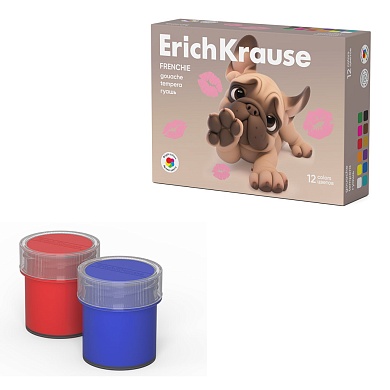 Гуашь ErichKrause Frenchie 12 цв. 17 мл