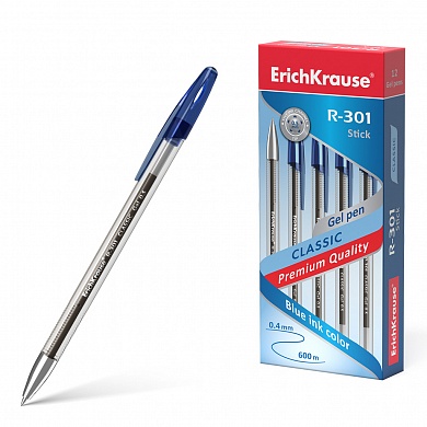 Ручка гелевая ErichKrause R-301 Classic Gel Stick 0.5, синий