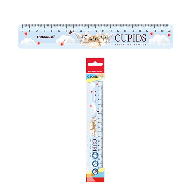 Линейка пластиковая 20см ErichKrause Cupids, флоупак
