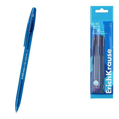 Ручка шариковая ErichKrause R-301 Stick Original 1.0, синий