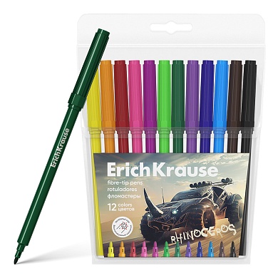 Фломастеры 12 цв. ErichKrause Road Beast, европодвес