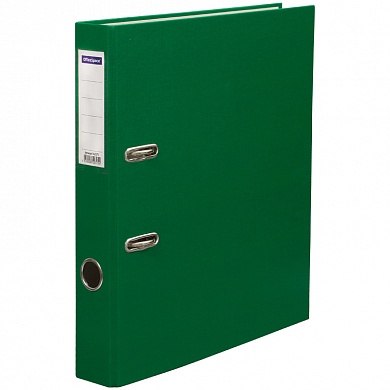 Папка-регистратор 50 мм OfficeSpace, БВ с карманом, зеленая