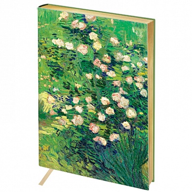 Ежедневник недатир. B6, 136л., "Vision. Van Gogh. Roses", тон.блок, золот.срез